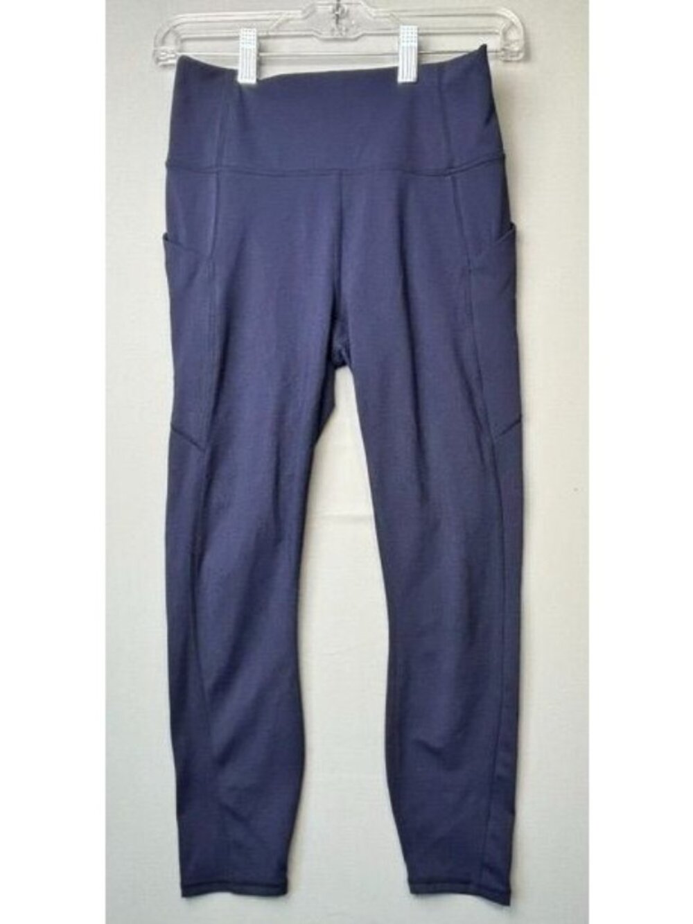 Fabletics Pureluxe Women's Small Navy High Rise 7/8 Leggings Pockets Yoga Athlet